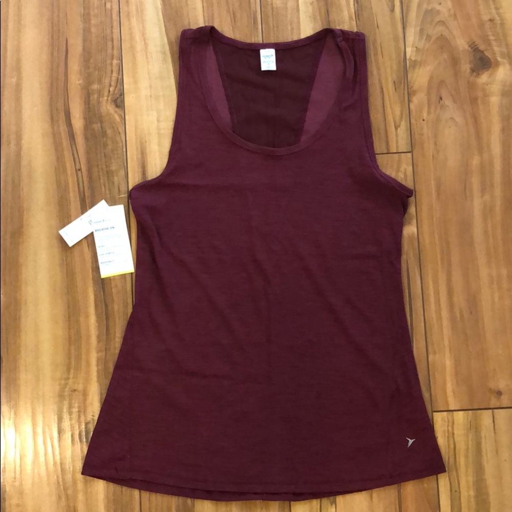 Old Navy Breathe On tank, small, maroon, NWT